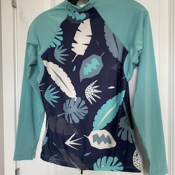 NWT DaKine Surf Flow Snug Fit Palm Blue Longsleeve Rash Guard Large - Picture 7 of 13